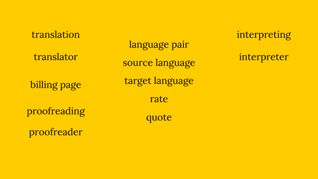 basic translation industry terms